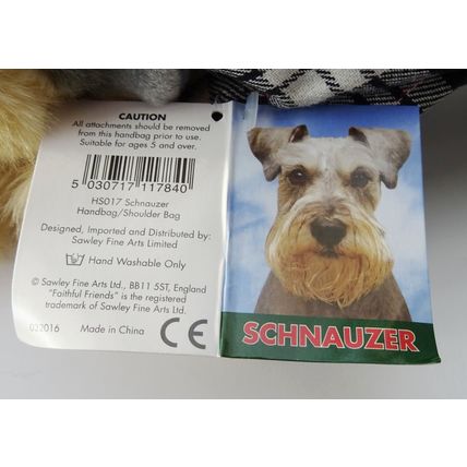 Schnauzer shaped hand or shoulder bag by Faithful Friends Collectables