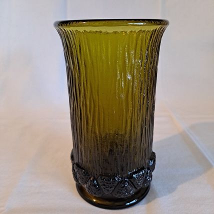 Vintage Lot 4 Fostoria SORRENTO GREEN 5 3/4" HIGHBALL GLASSES Tumblers Heavy