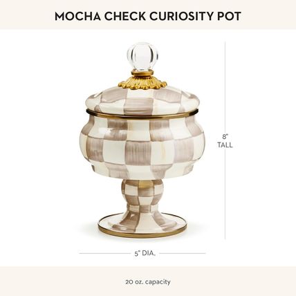 MACKENZIE-CHILDS Enamel Curiosity Pot, Decorative Container for Home Decor, Brow