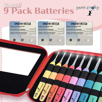 Yarn Story™ Light up Crochet Hook Set 9/Pkg - 9 Pcs Lighted Crochet Hooks Comple