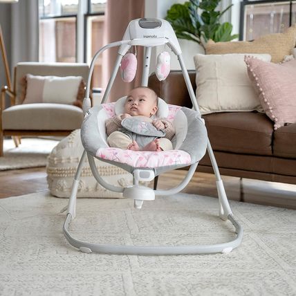 Ingenuity Simplecomfort Lightweight Compact 6-Speed Multi-Direction Baby Swing,