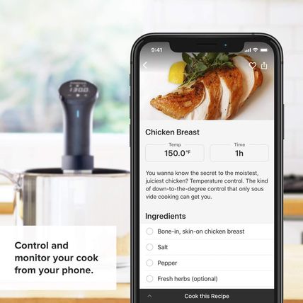 Anova Culinary Sous Vide Precision Cooker 2.0 (Wifi), 1000 Watts