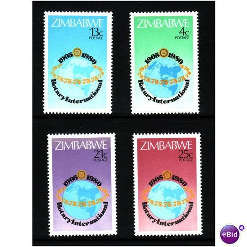 ZIMBABWE 1980 ROTARY SET 4 VALS U/M MINT