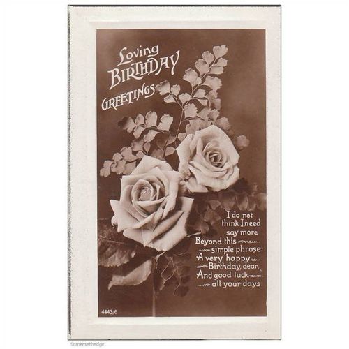 Roses Loving Birthday Greetings Postcard (GR1028)
