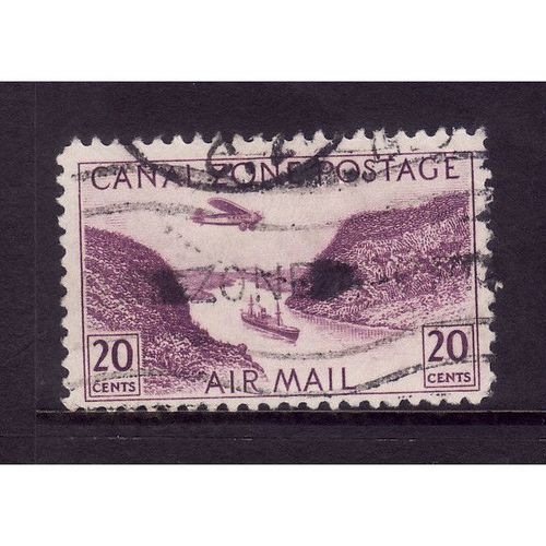 CANAL ZONE 1931 SG 131 20c VIOLET STEAMER PANAMA CANAL FINE USED