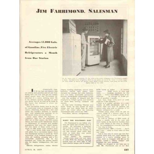 jim farrimond station 1937 coalgate salesman gasoline vintage article