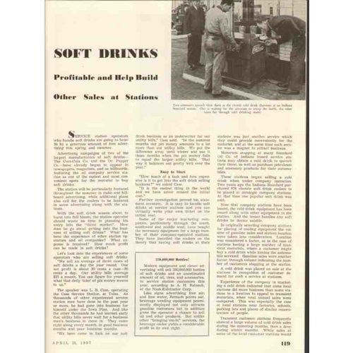 soft drinks 1937 profitable build sale service station vintage article
