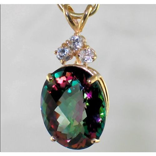 Mystic Fire Topaz, 14KY Gold, P016