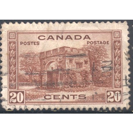 Canada 1937 - SG365 - 20c brown - Fort Garry Gate, Winnipeg - used