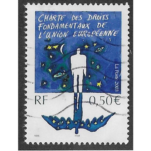 FRA 2003 50c 'HUMAN RIGHTS CHARTER' FINE USED (EBID56-497)
