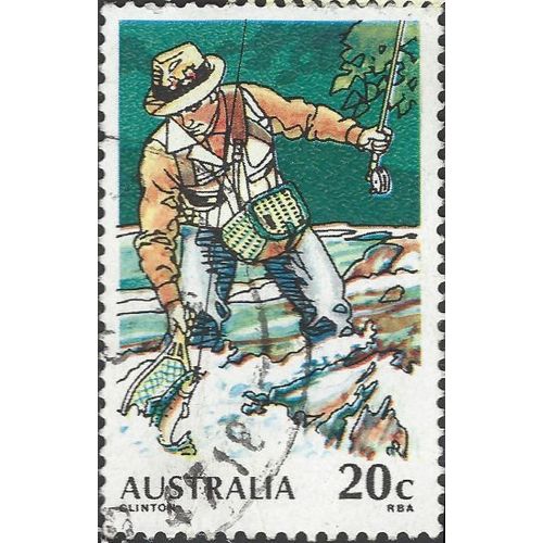AUSTRALIA, SPORT, Fly Fishing, green 1979, 20c, #7