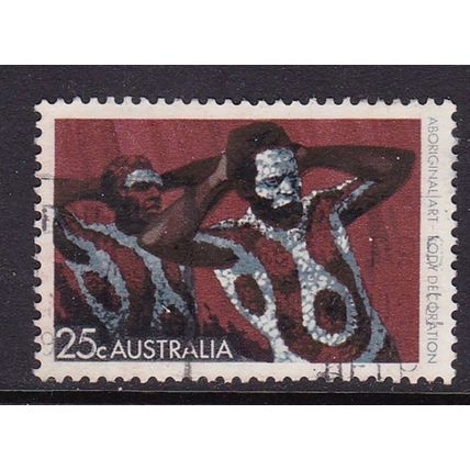 AUSTRALIA 1971 ABORIGINAL ART 25c BODY DECORATION USED SG495