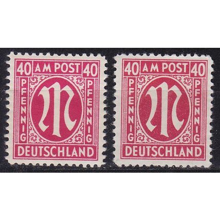GERMANY Alliiert AmBri [1945] MiNr 0030 A ( **/mnh ) [01] 2 Farben