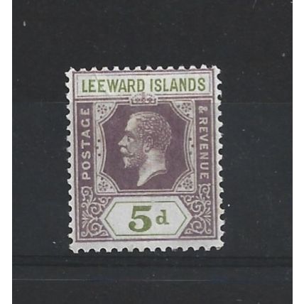 LeewardIslands.SG71 5d Dull Purple and Olive-Green.Mounted Mint.Nov24