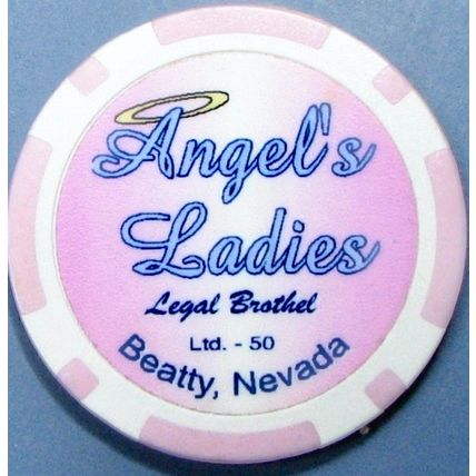 Angel's Ladies. Brothel Casino Chip. Beatty, NV. Easter 2006. BR08.