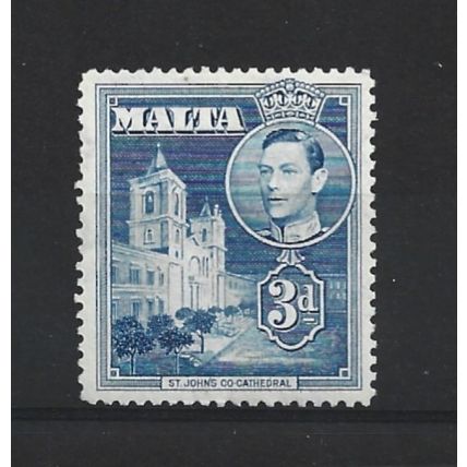 Malta.SG223a 3d St. John's Co-Cathedral (Blue).Mounted Mint.Apr25d