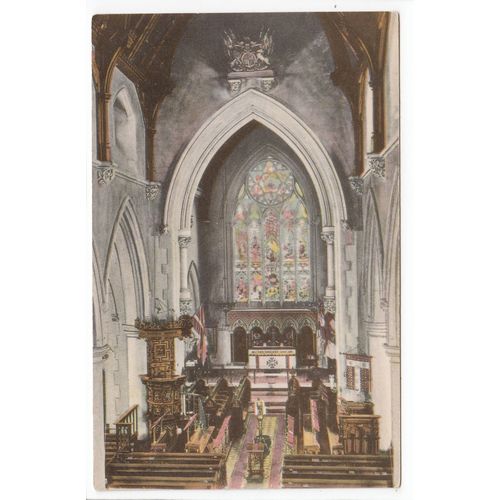 St Thomas's Church Interior Newport Isle of Wight Peacock Brand Series Postcard