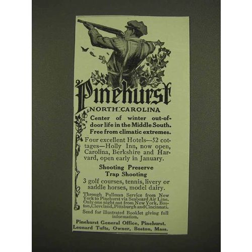 1912 Pinehurst North Carolina Ad - Center of Life