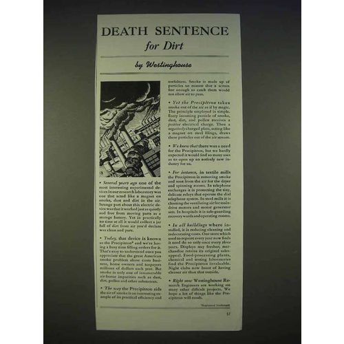 1940 Westinghouse Precipitron Ad - Death for Dirt