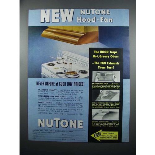 1954 NuTone Hood Fan Ad
