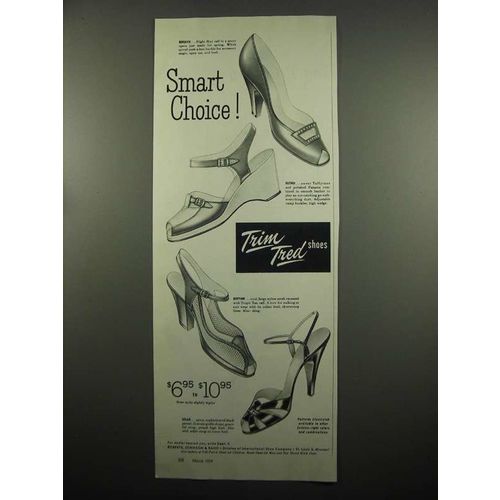 1954 Trim Tred Shoes Ad - Berwick Ruthie Bertina Solar