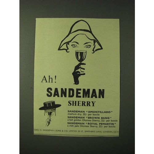 1955 Sandeman Sherry Ad - Ah! Sandeman Sherry