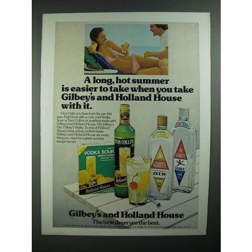 1976 Gilbey's Gin, Vodka and Holland House Cocktail mixes ad