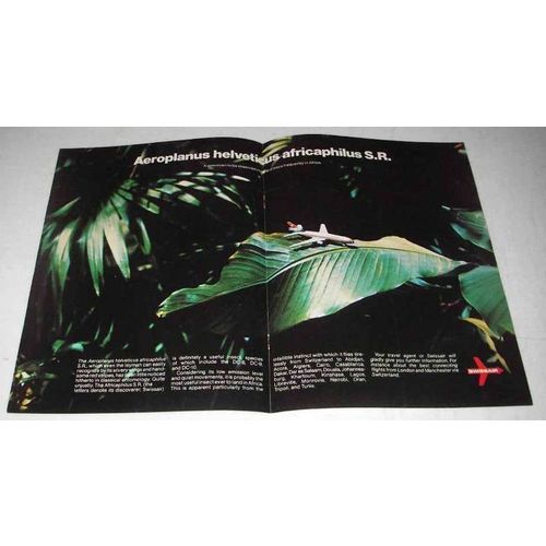 1977 SwissAir Airlines Ad - Areoplanus Helveticus