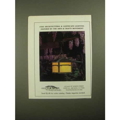 1987 Arroyo Craftsman Lights Ad - Inspired by the Arts & Crafts Movement