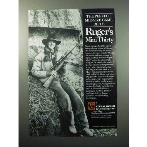1988 Ruger Mini Thirty Rifle Ad - Perfect Mid-Size Game