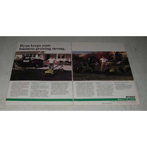1988 Ryan Lawnaire IV Aerator and Mataway Overseeder Ad - Growing Strong