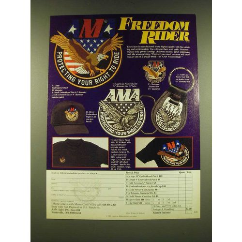 1990 AMA American Motorcyclist Association Ad - Freedom rider