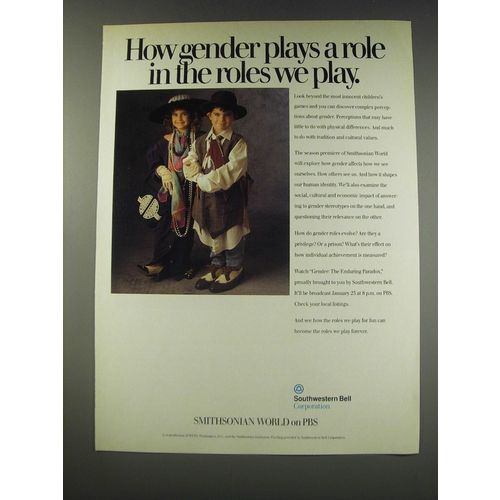 1991 Southwestern Bell Smithsonian World on PBS Ad - How gender plays a role