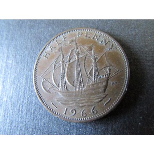 1966 QUEEN ELIZABETH II HALFPENNY FREE POST. E