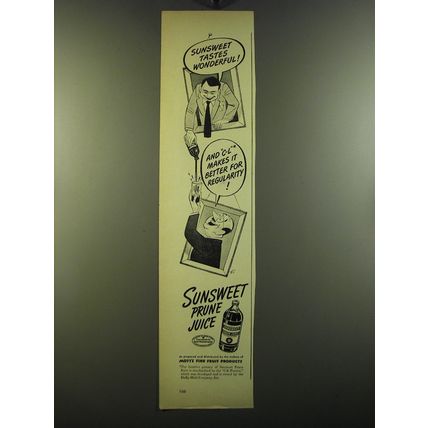 1950 Sunsweet Prune Juice Ad - Sunsweet tastes wonderful