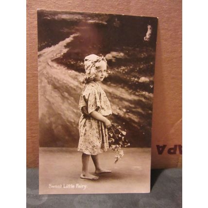 SWEET LITTLE FAIRY, A YOUNG GIRL . used antique postcard by Davidson Bros. /
