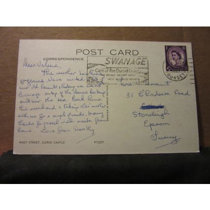 WEST STREET, CORFE CASTLE Dorset. used postcard 1967 pm =