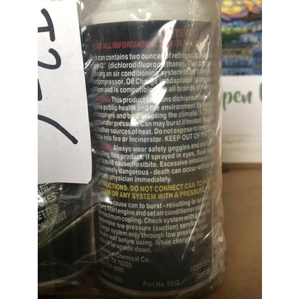 3 cans R12 refrigerant oil charge ( weight 6.0oz) each R-12 freon
