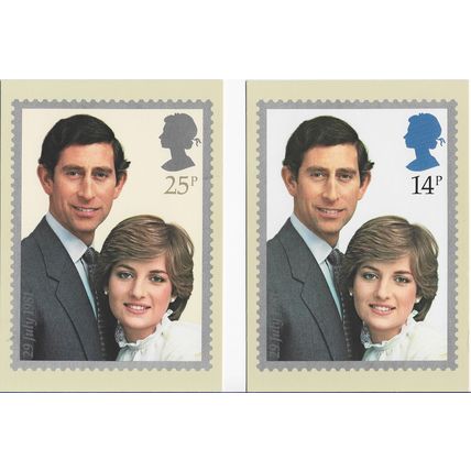 GB 1981 July The Royal Wedding M set of 2 PHQs