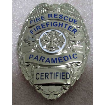 Firefighter Paramedic Silver Eagle Badge Pin Back