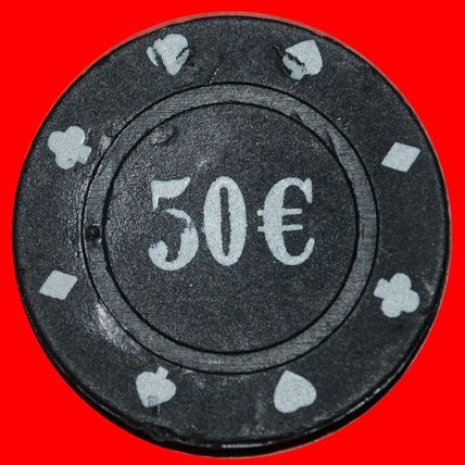 LARGE DENOMINATION: UNKNOWN CASINO ★ 50 EURO POKER CHIP!★LOW START★NO RESERVE