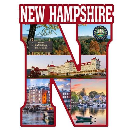 New Hampshire Capital N Collage Fridge Magnet