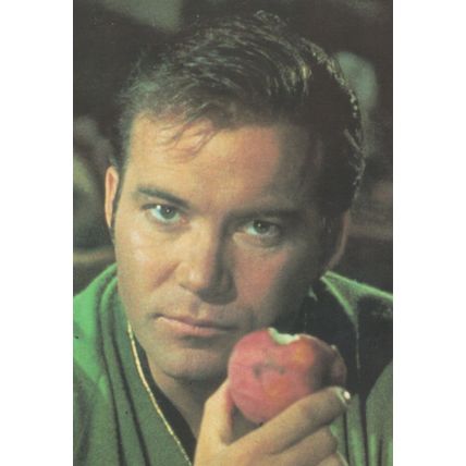 Captain Kirk Eating An Apple Star Trek Postcard