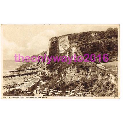 Cliffs & Tea Chalet, Holywell, Eastbourne, Sussex, England, 1935, Postcard