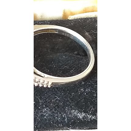 Vintage 1990-s 925 Sterling Silver Aquamarine Ring Size US 6 ,UK M Hallmarked.
