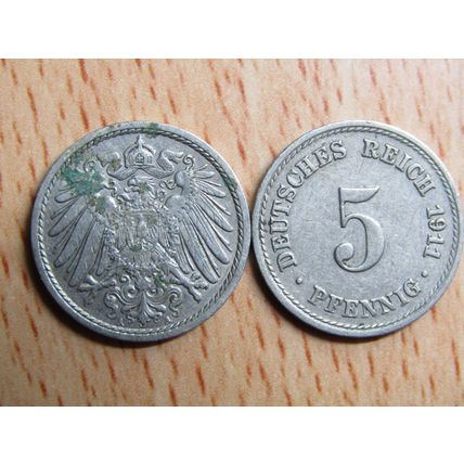 1911a 5 Pfennig Germany Empire Coin