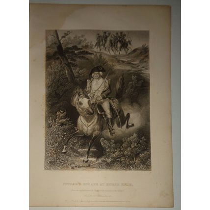 1858 Putnam's Escape at Horse Neck - Original engraving