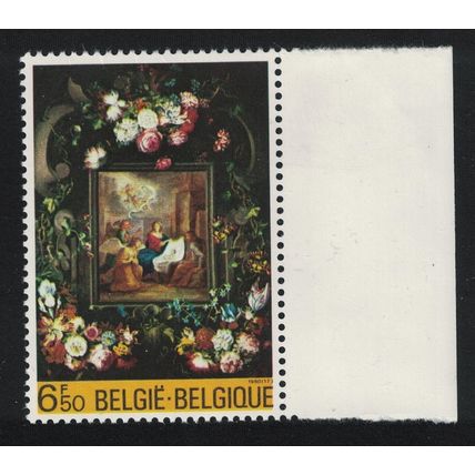 Belgium Christmas Painting 'Garland of Flowers and Nativity' 1980 MNH SG#2613