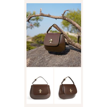 Genuine Leather Women Shoulder Bag Vintage Crossbody Purse Handbag Brown