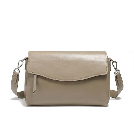 Genuine Leather Women Shoulder Bag Grey